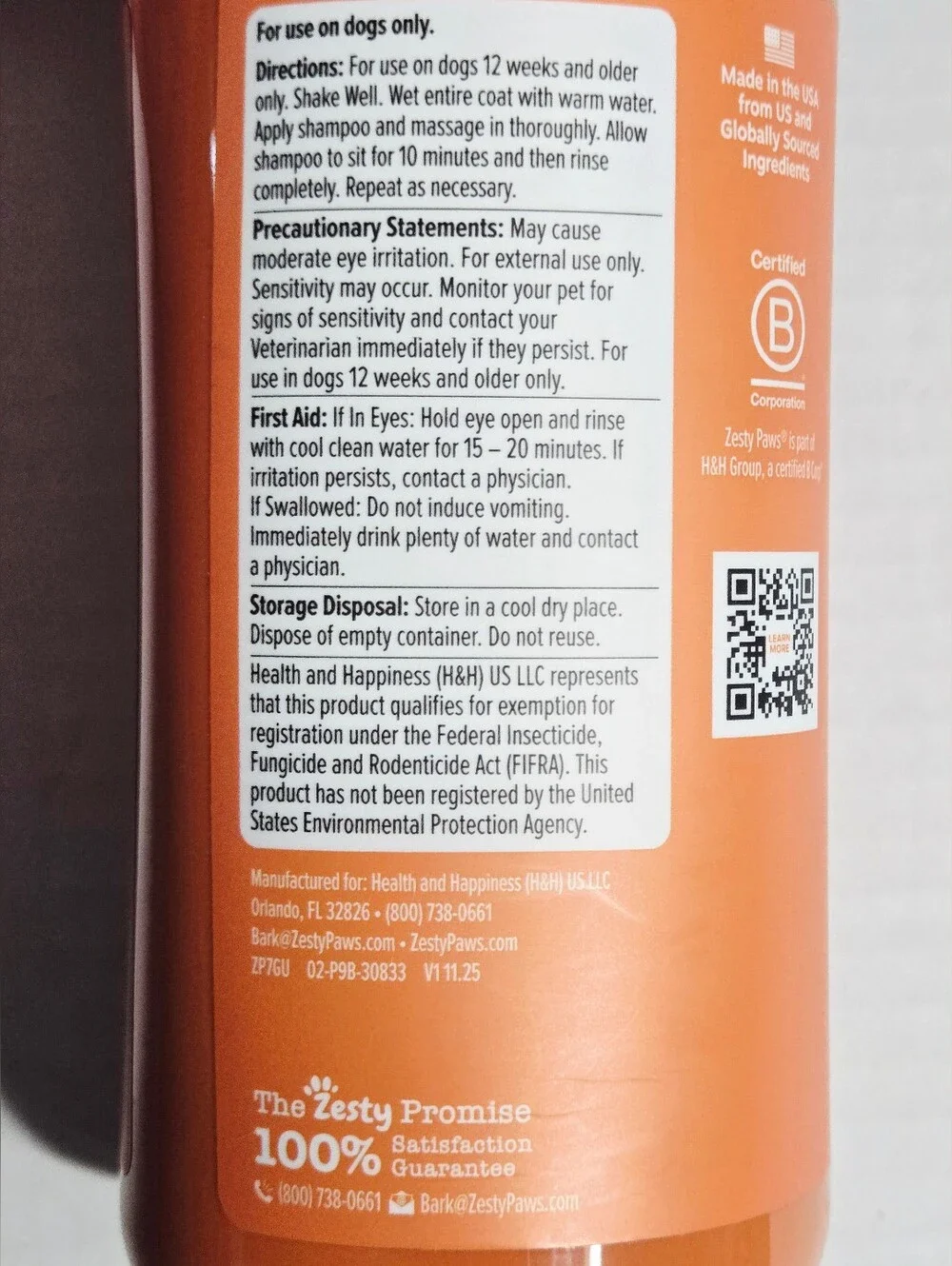Zesty Paws Flea & Tick Dog Shampoo Natural Oils 16oz Cedarwood Rosemary Exp 2028